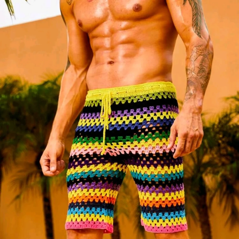 NEW ! KNITTED SHORTS BOHEMIAN - Picture 2 of 4